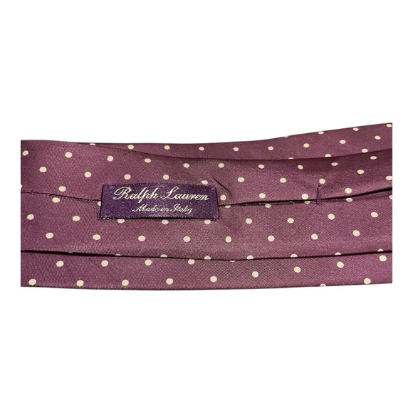 Men’s Ralph Lauren Purple Label polka dot 100% silk tie - Picture 3 of 5